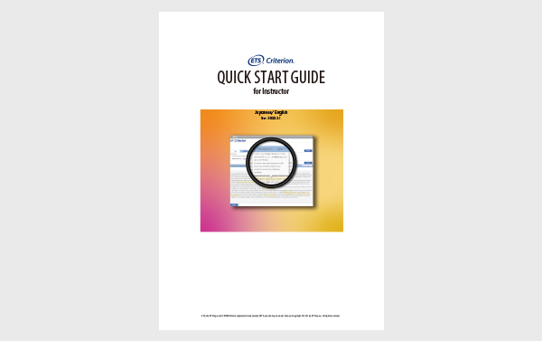 Criterion Quick Start Guide Instructor